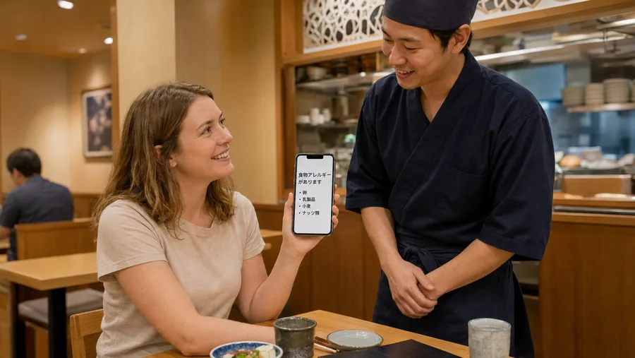 Print an allergy card in the local language