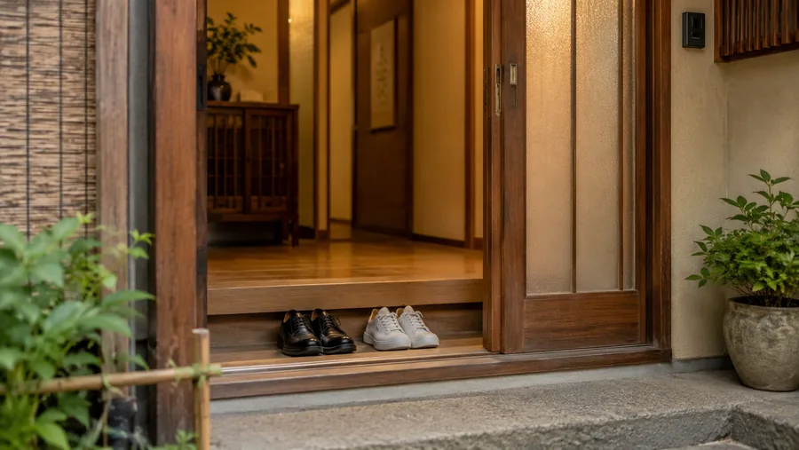 Take your shoes off entering anyone's home, almost everywhere