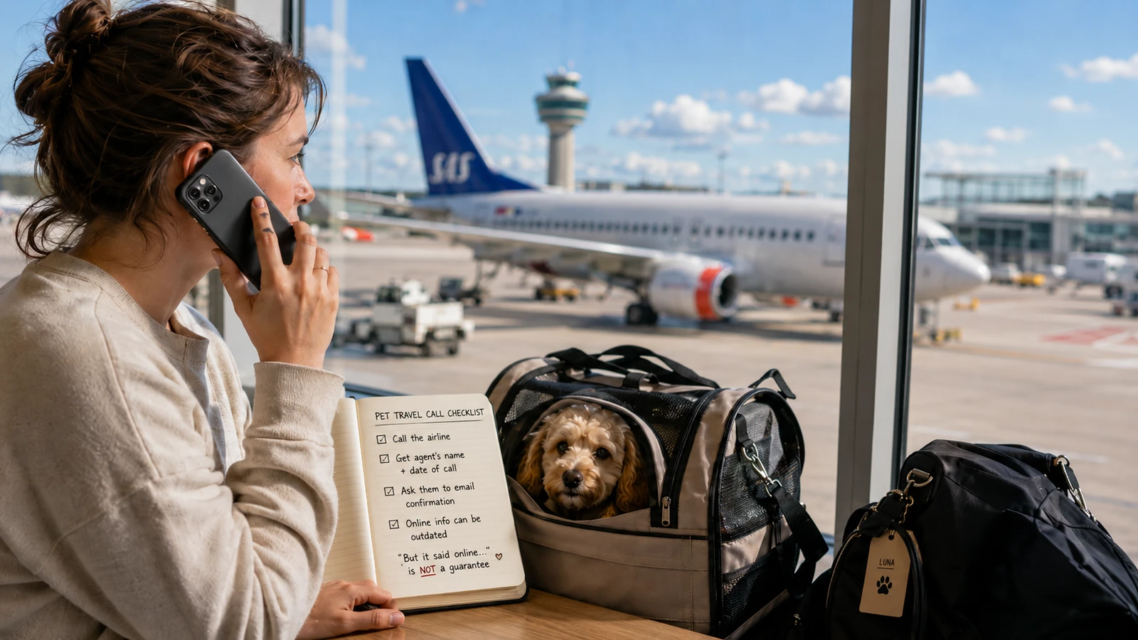 Pets: verify airline pet rules by PHONE, not the website